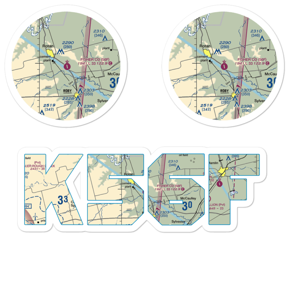 Fisher County Airport (56F) VFR Sectional Sticker Pack 