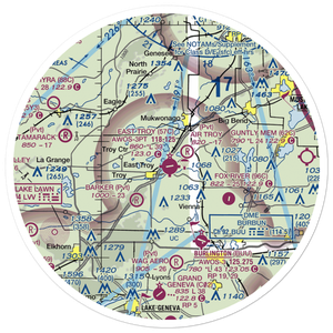 East Troy Municipal Airport (57C) VFR Sectional Sticker (30 mile)