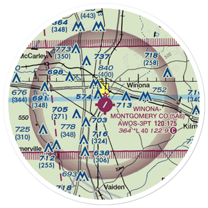 Winona–Montgomery County Airport (5A6) VFR Sectional Sticker (20 mile)