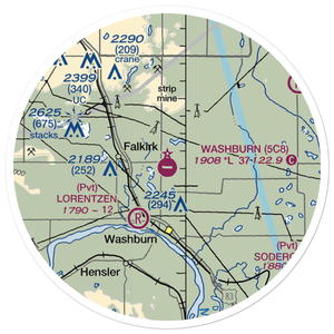 Washburn Municipal Airport (5C8) VFR Sectional Sticker (20 mile)