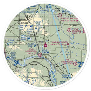 Washburn Municipal Airport (5C8) VFR Sectional Sticker (30 mile)