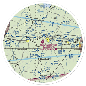 Arcadia Bienville Parish Airport (5F0) VFR Sectional Sticker (30 mile)