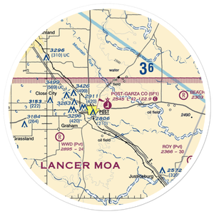 Post Garza County Municipal Airport (5F1) VFR Sectional Sticker (30 mile)