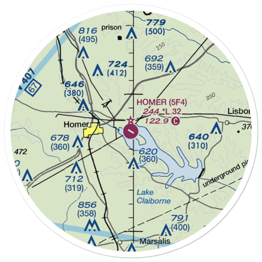 Homer Municipal Airport (5F4) VFR Sectional Sticker (20 mile) 