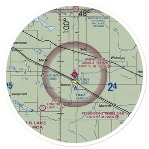 Harvey Municipal Airport (5H4) VFR Sectional Sticker (30 mile)