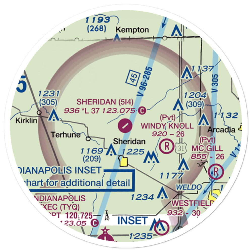 Sheridan Airport (5I4) VFR Sectional Sticker (20 mile) 