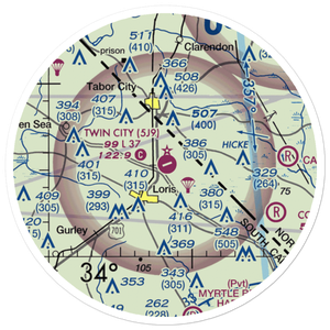 Twin City Airport (5J9) VFR Sectional Sticker (20 mile)