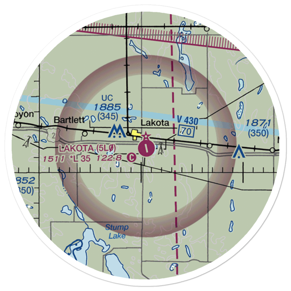 Lakota Municipal Airport (5L0) VFR Sectional Sticker (20 mile) 