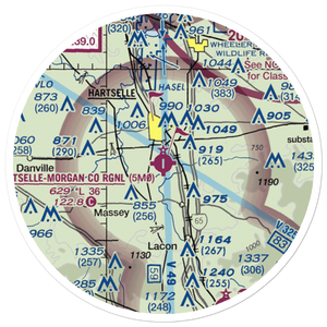 Hartselle-Morgan County Regional Airport (5M0) VFR Sectional Sticker (20 mile)