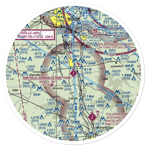 Hartselle-Morgan County Regional Airport (5M0) VFR Sectional Sticker (30 mile)