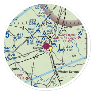 Gurdon Lowe Field (5M8) VFR Sectional Sticker (20 mile)
