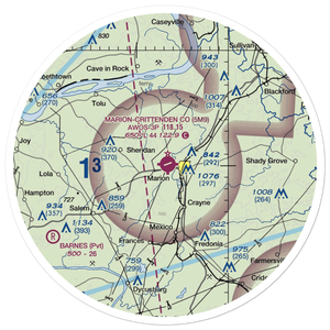 Marion Crittenden County Airport (5M9) VFR Sectional Sticker (30 mile)