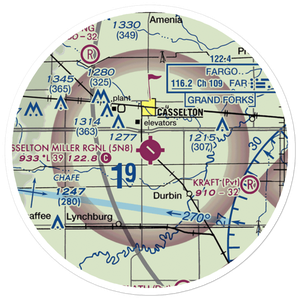 Casselton Robert Miller Regional Airport (5N8) VFR Sectional Sticker (20 mile)