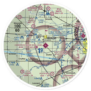 Casselton Robert Miller Regional Airport (5N8) VFR Sectional Sticker (30 mile)