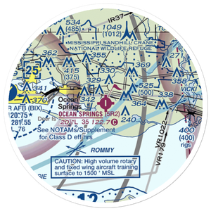 Ocean Springs Airport (5R2) VFR Sectional Sticker (20 mile)