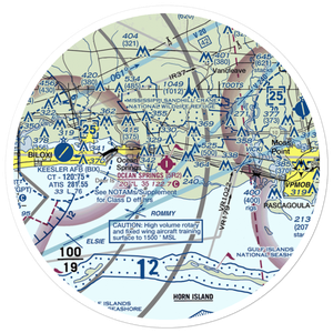 Ocean Springs Airport (5R2) VFR Sectional Sticker (30 mile)
