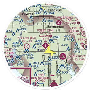 Foley Municipal Airport (5R4) VFR Sectional Sticker (20 mile)