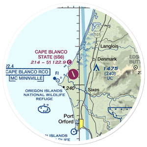 Cape Blanco State Airport (5S6) VFR Sectional Sticker (20 mile)