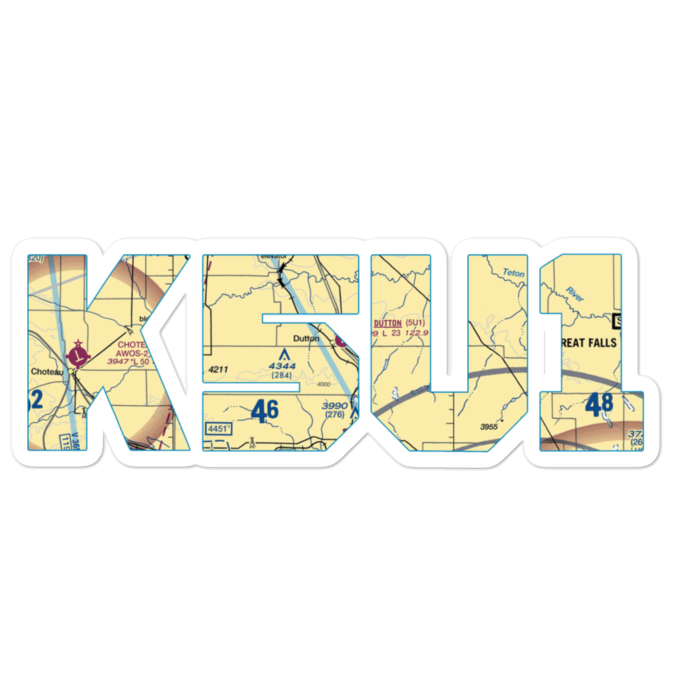 Dutton Airport (5U1) VFR Sectional Sticker 