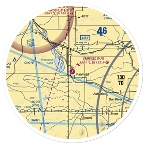 Fairfield Airport (5U5) VFR Sectional Sticker (30 mile)