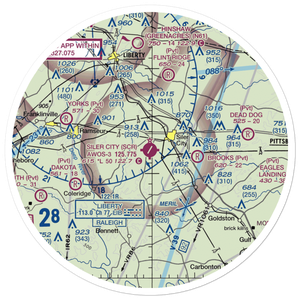 Siler City Municipal Airport (SCR) VFR Sectional Sticker (30 mile)