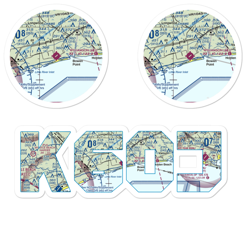 Odell Williamson Municipal Airport (60J) VFR Sectional Sticker Pack 