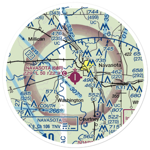Navasota Municipal Airport (60R) VFR Sectional Sticker (20 mile)