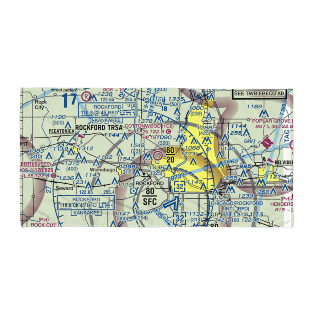 Cottonwood Airport (1C8) VFR Sectional Towel 