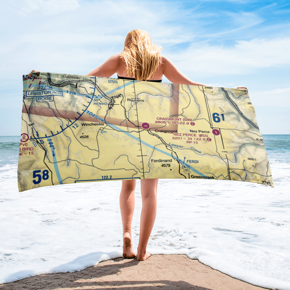 Craigmont Municipal Airport (S89) VFR Sectional Towel 