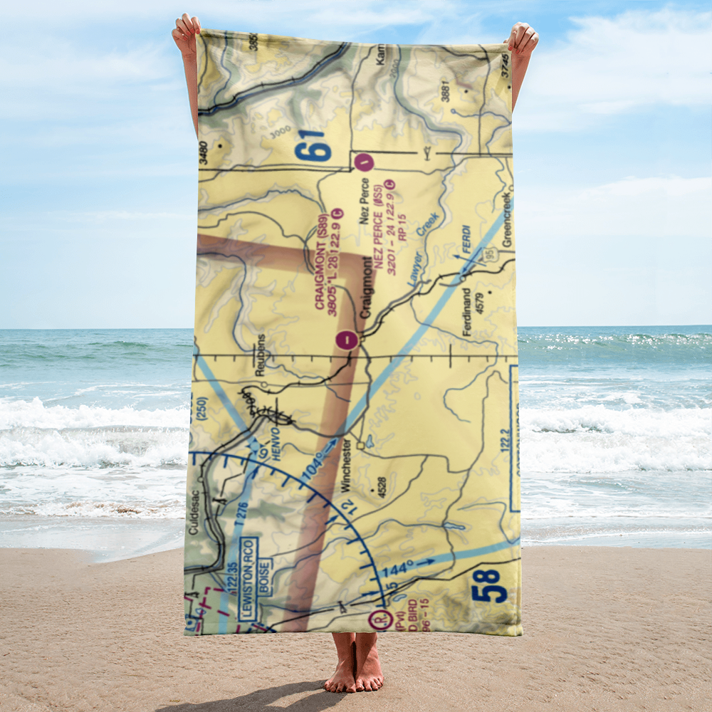 Craigmont Municipal Airport (S89) VFR Sectional Towel 