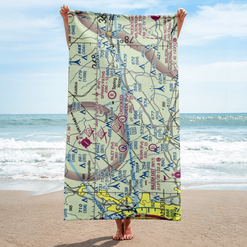 Crooked Creek Airport (7NC5) VFR Sectional Towel 