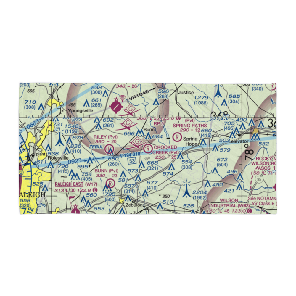 Crooked Creek Airport (7NC5) VFR Sectional Towel 