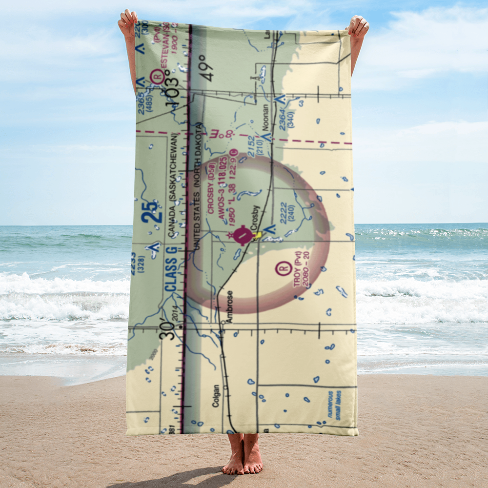 Crosby Municipal Airport (D50) VFR Sectional Towel 