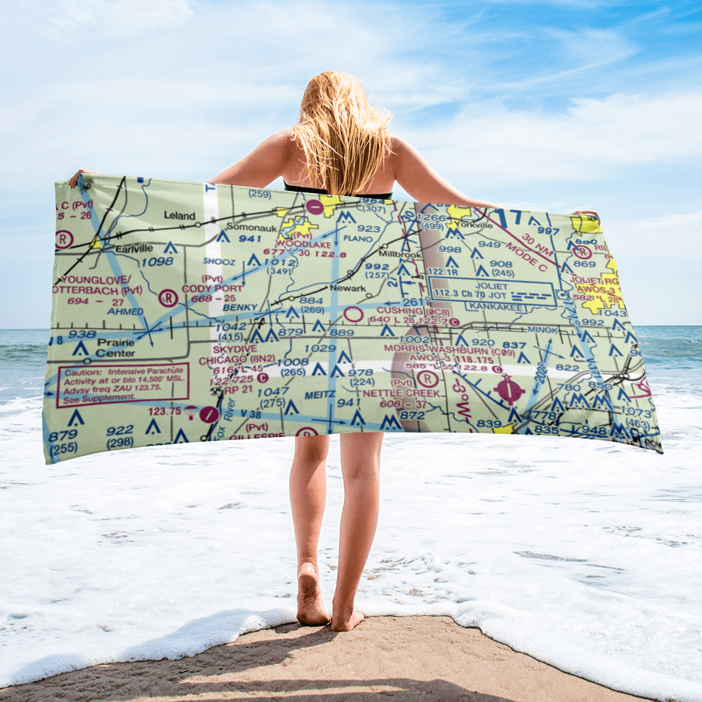 Cushing Field Ltd Airport (0C8) VFR Sectional Towel 