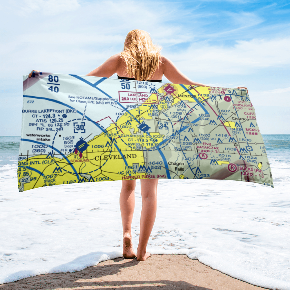 Cuyahoga County Airport (CGF) VFR Sectional Towel 