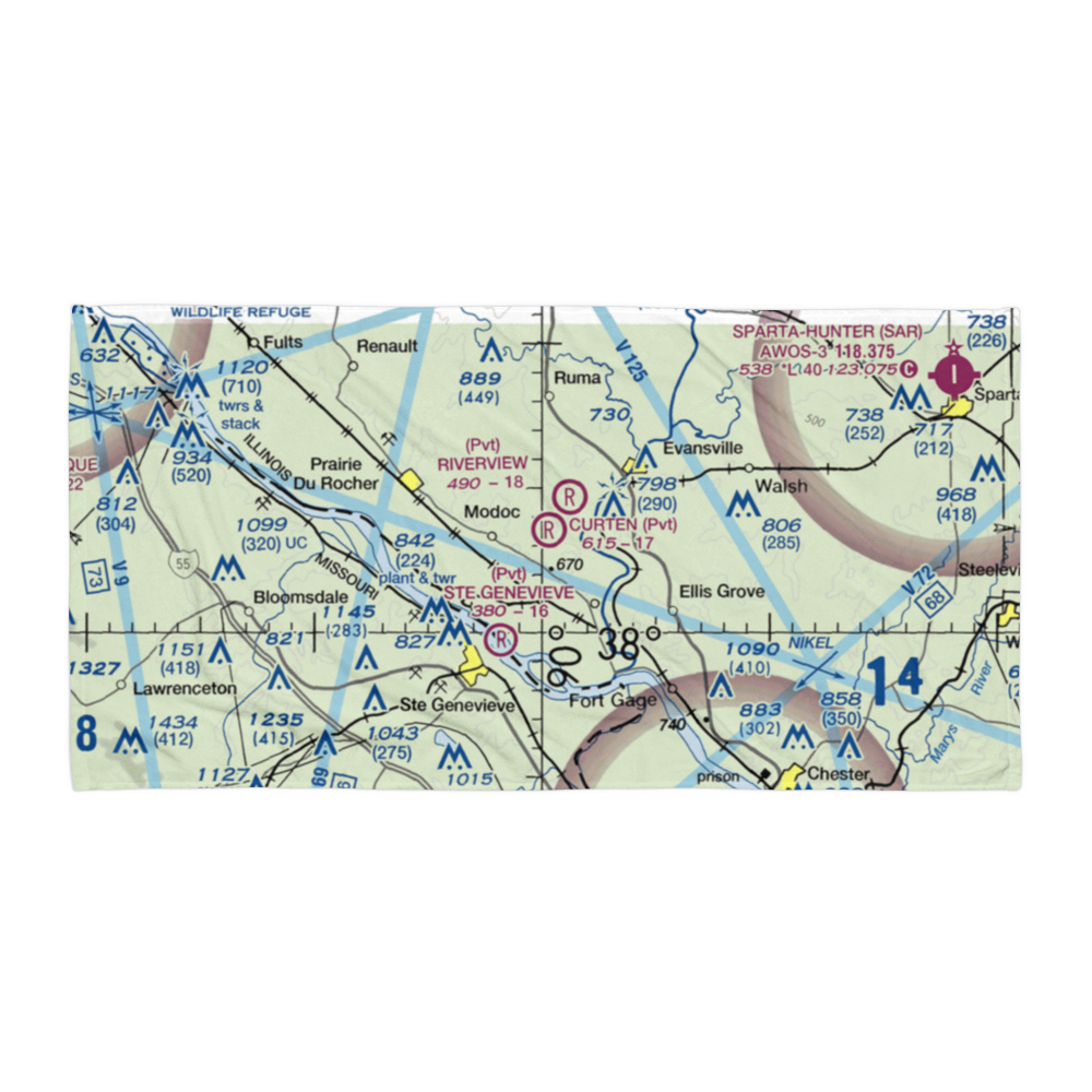 Dale Curten Farm Airport (37LL) VFR Sectional Towel 