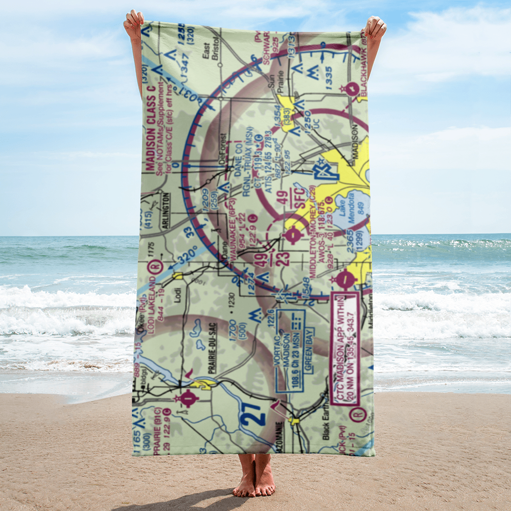 Dane Airport (WI65) VFR Sectional Towel 