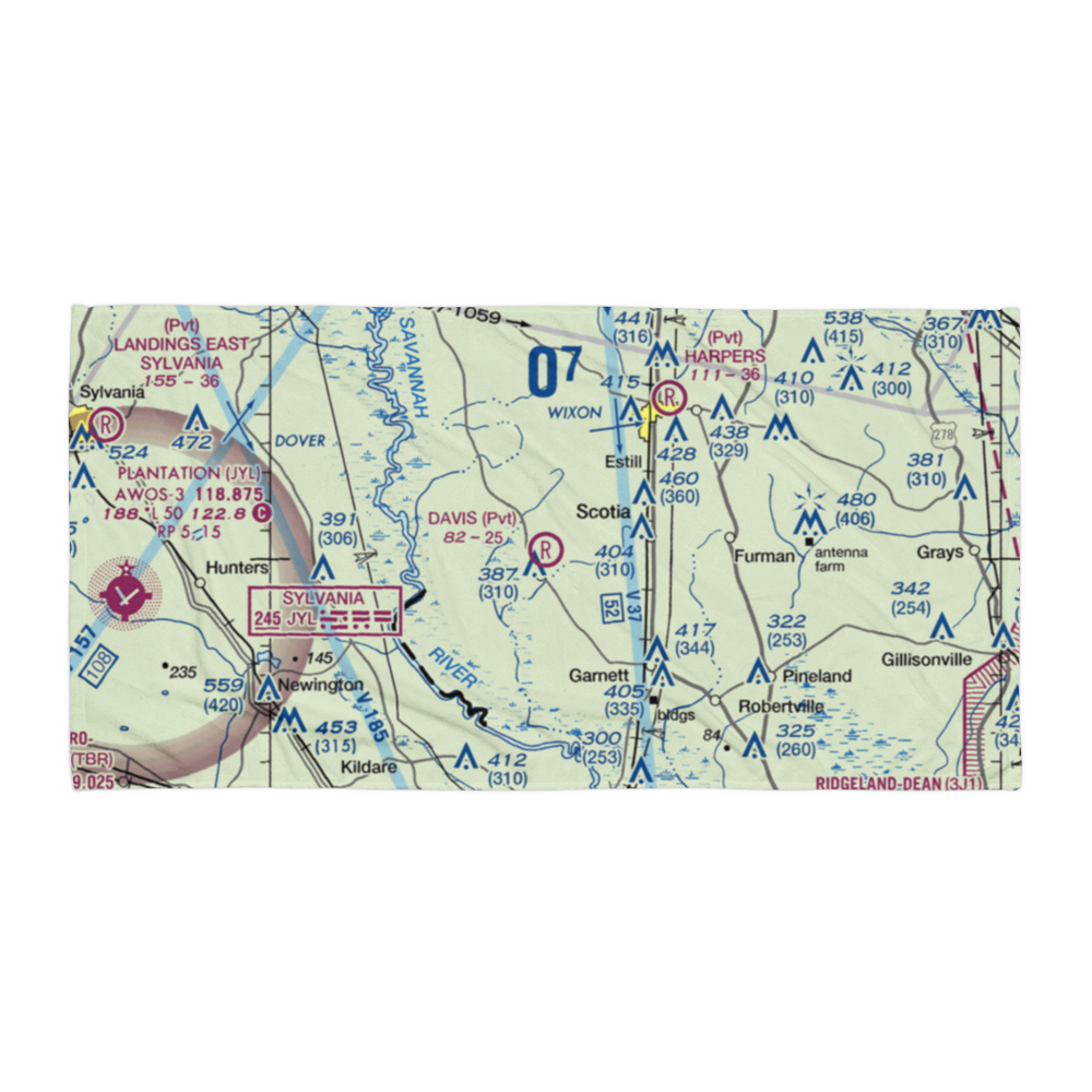 Davis Airport (SC12) VFR Sectional Towel 
