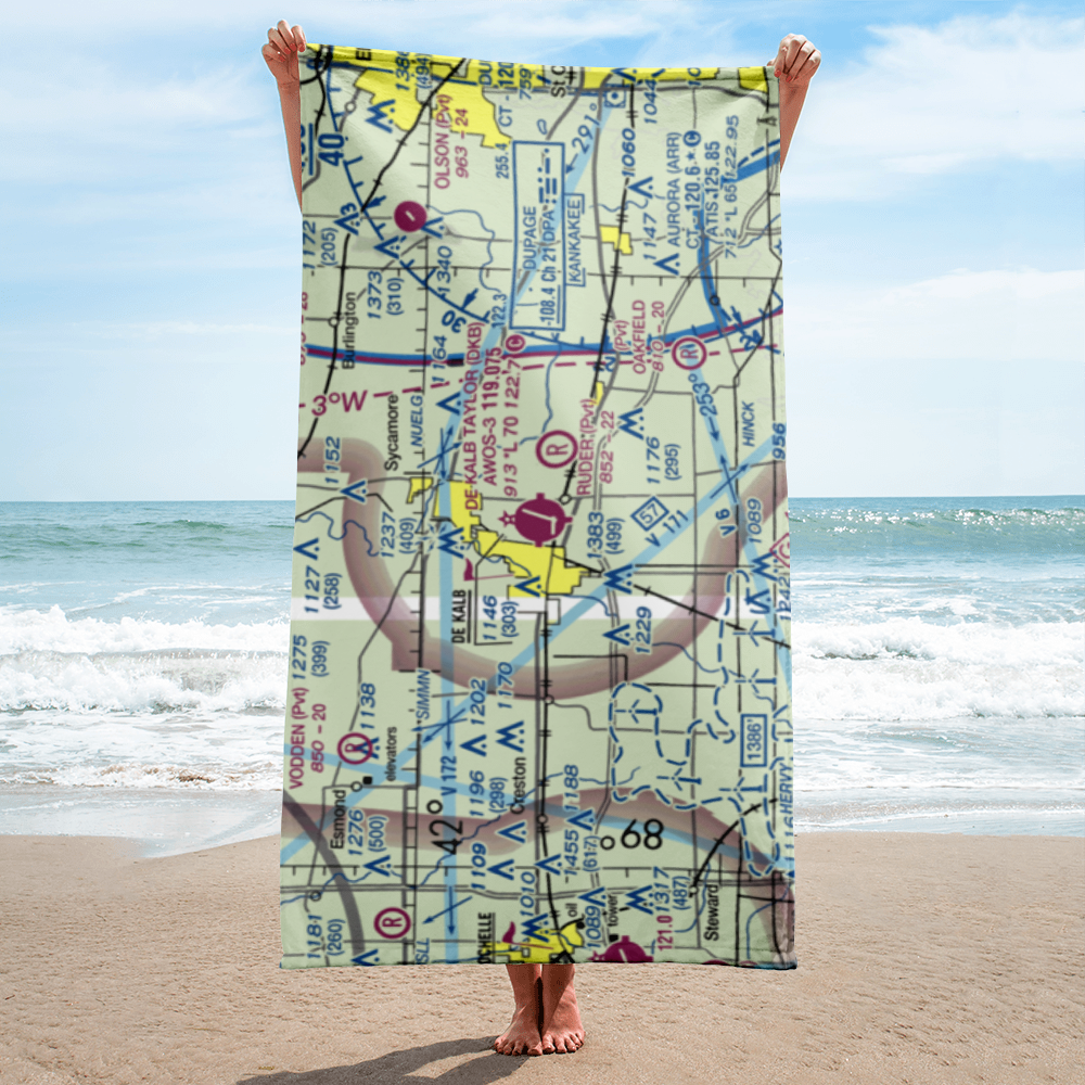 De Kalb Taylor Municipal Airport (DKB) VFR Sectional Towel 