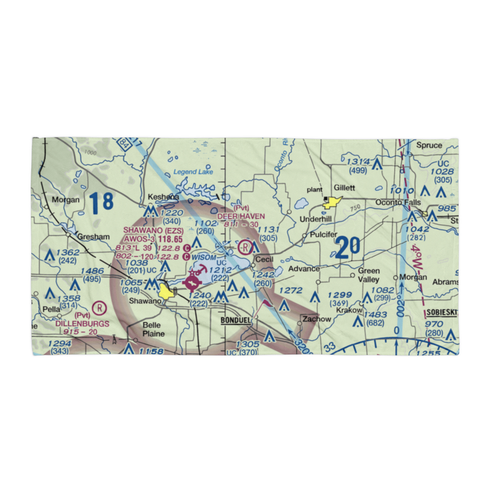 Deer Haven Ranch Airport (WI60) VFR Sectional Towel 