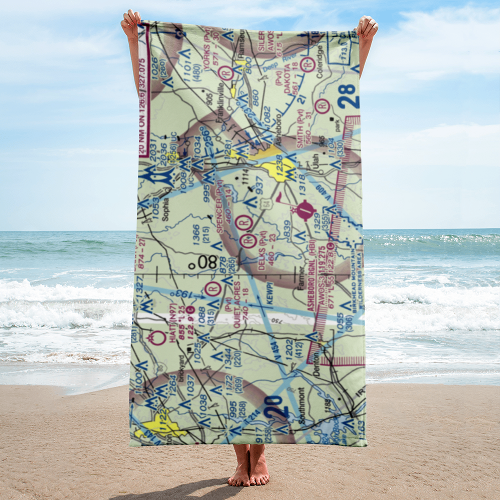 Delk's Airport (1NC0) VFR Sectional Towel 