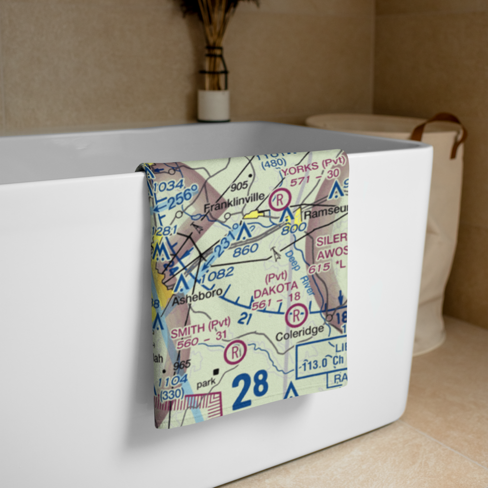 Delk's Airport (1NC0) VFR Sectional Towel 