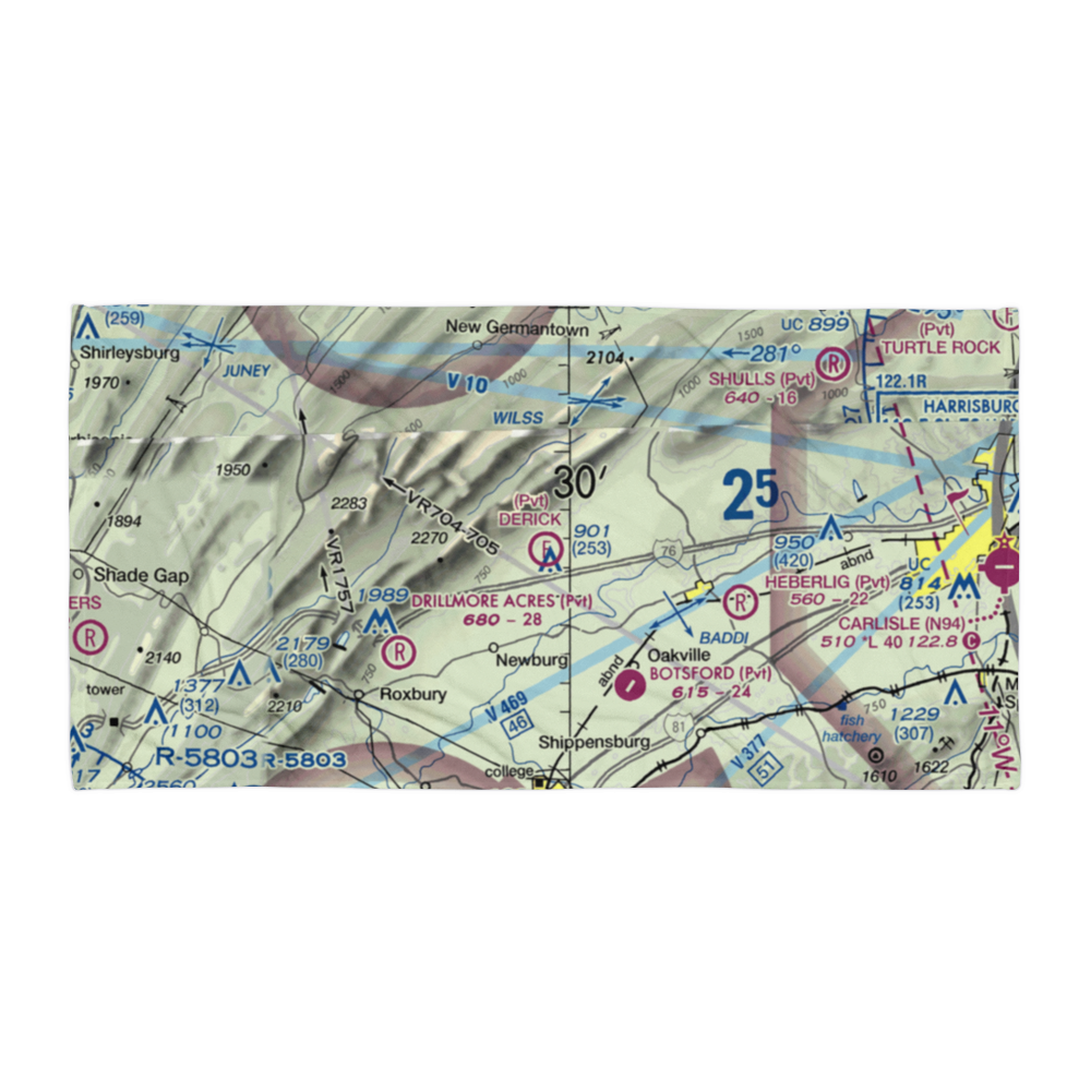 Derick Ultralight Flightpark (PA07) VFR Sectional Towel 