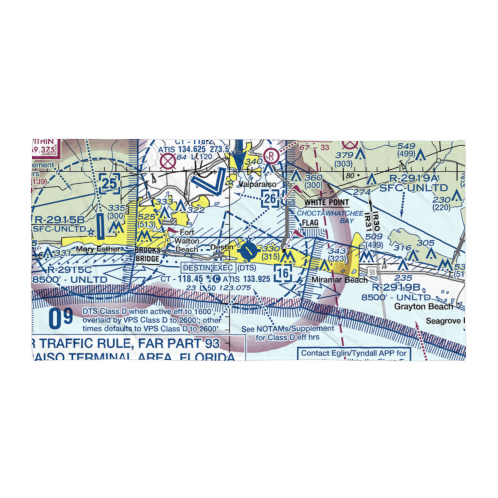 Destin Executive Airport (DTS) VFR Sectional Towel 