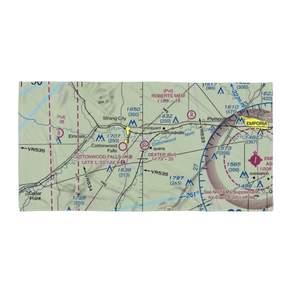 Dexter Field (62KS) VFR Sectional Towel 