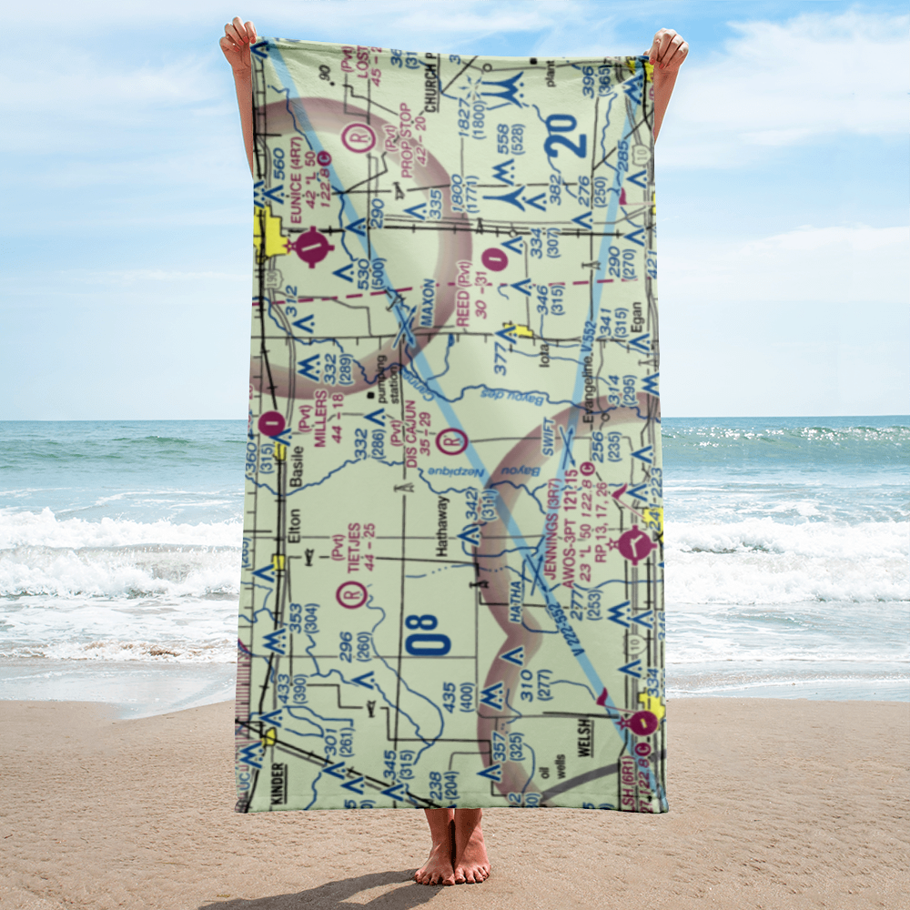 Di's Cajun Restaurant Airport (LA52) VFR Sectional Towel 