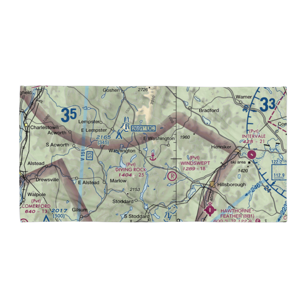 Diving Rock Seaplane Base (07NH) VFR Sectional Towel 