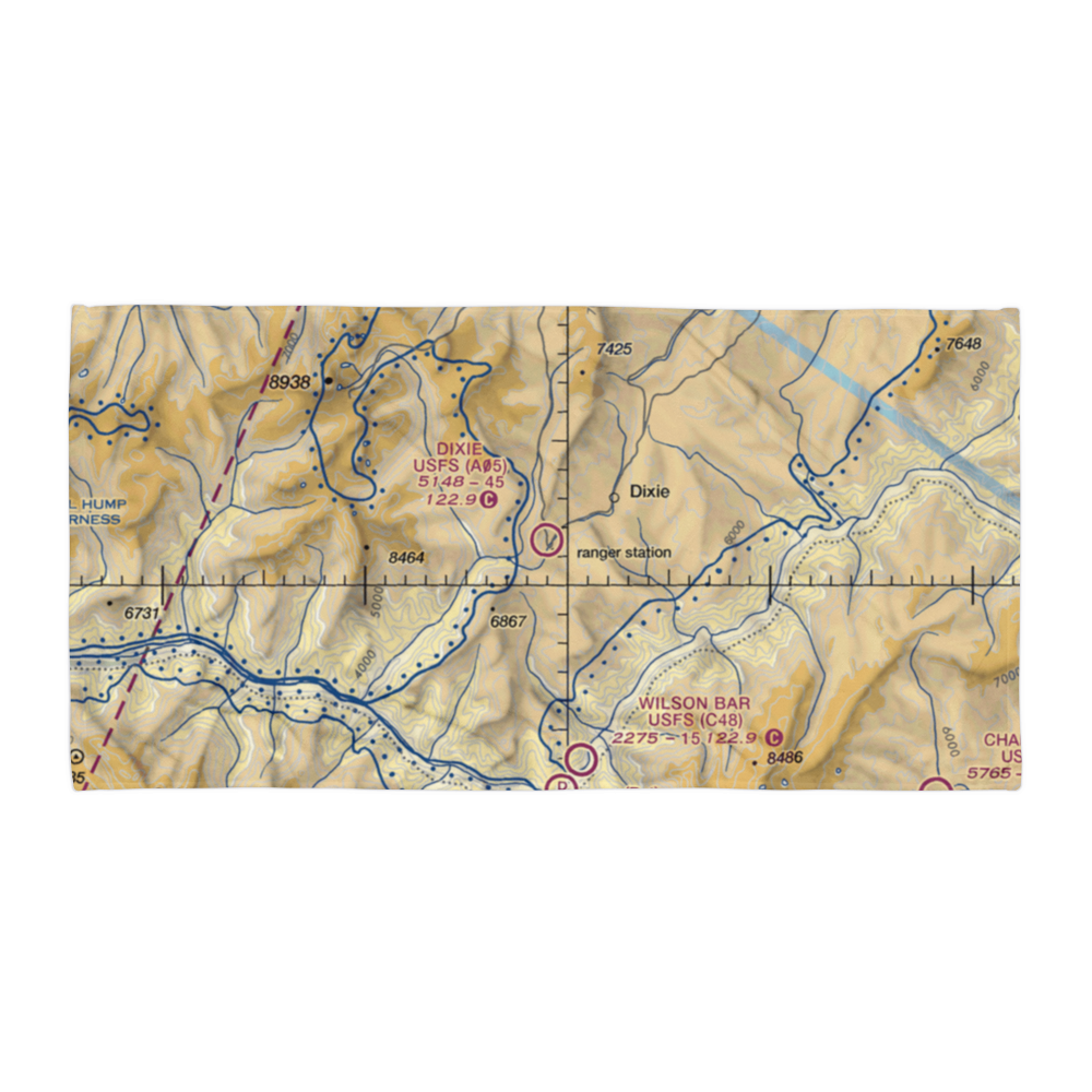 Dixie US Forest Service Airport (A05) VFR Sectional Towel 