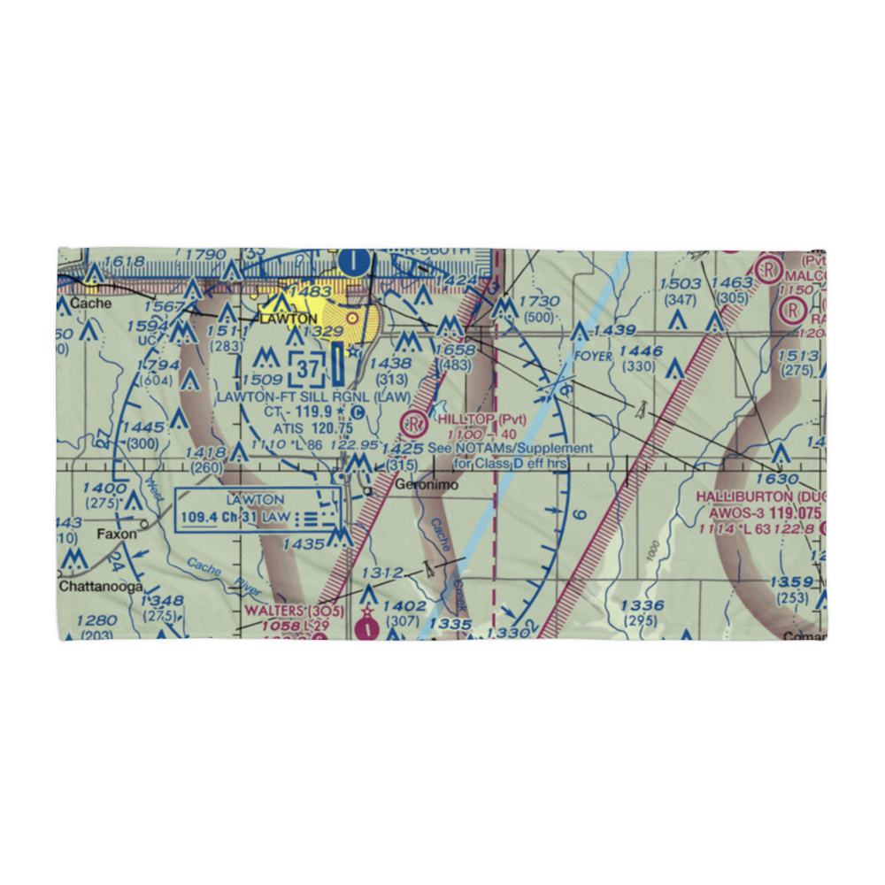 Djs Airport (OK07) VFR Sectional Towel 