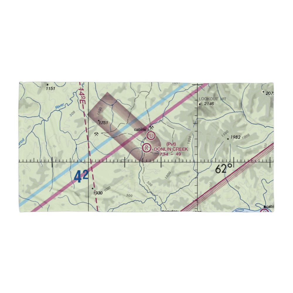 Donlin Creek Airporr (01AA) VFR Sectional Towel 